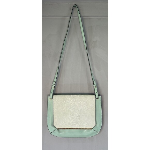 Vince Camuto‎ Crossbody Handbag Leather Mint Green And White - Picture 1 of 14